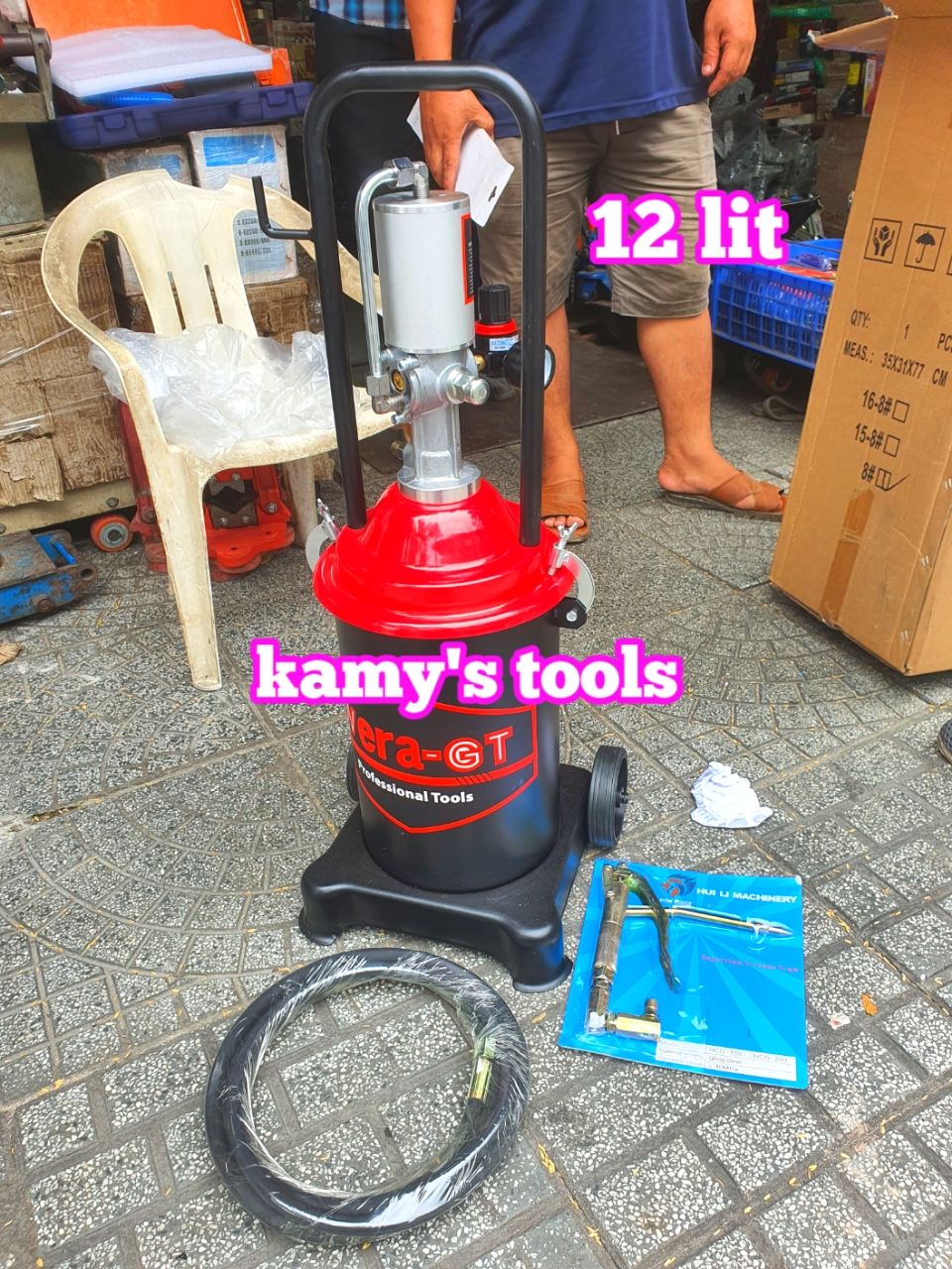 12 lít Máy bơm mỡ hơi khí nén WERA-GT