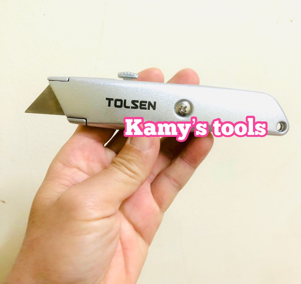 Dao rọc giấy lưỡi liền cán nhôm Tolsen 30008 ( dao rọc cáp, dao rọc giấy)