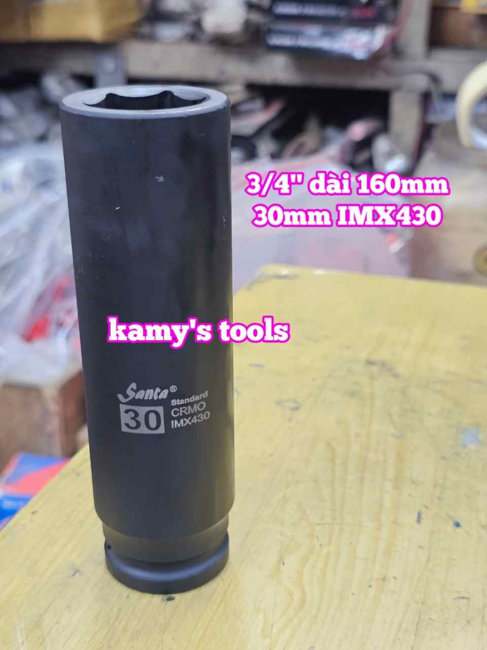 Đầu tuýp 3/4 inch Santa đen dài 160mm cỡ 30mm 32mm 36mm 41mm 46mm IMX430 IMX432 IMX436 IMX441 IMX446