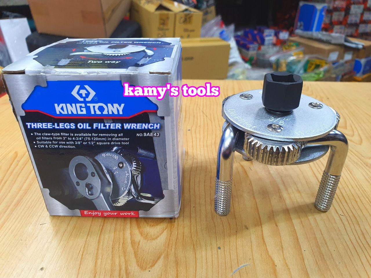 Vam cảo lọc nhớt lọc dầu chân tròn 3 chấu Kingtony 9AE43 9AE-43