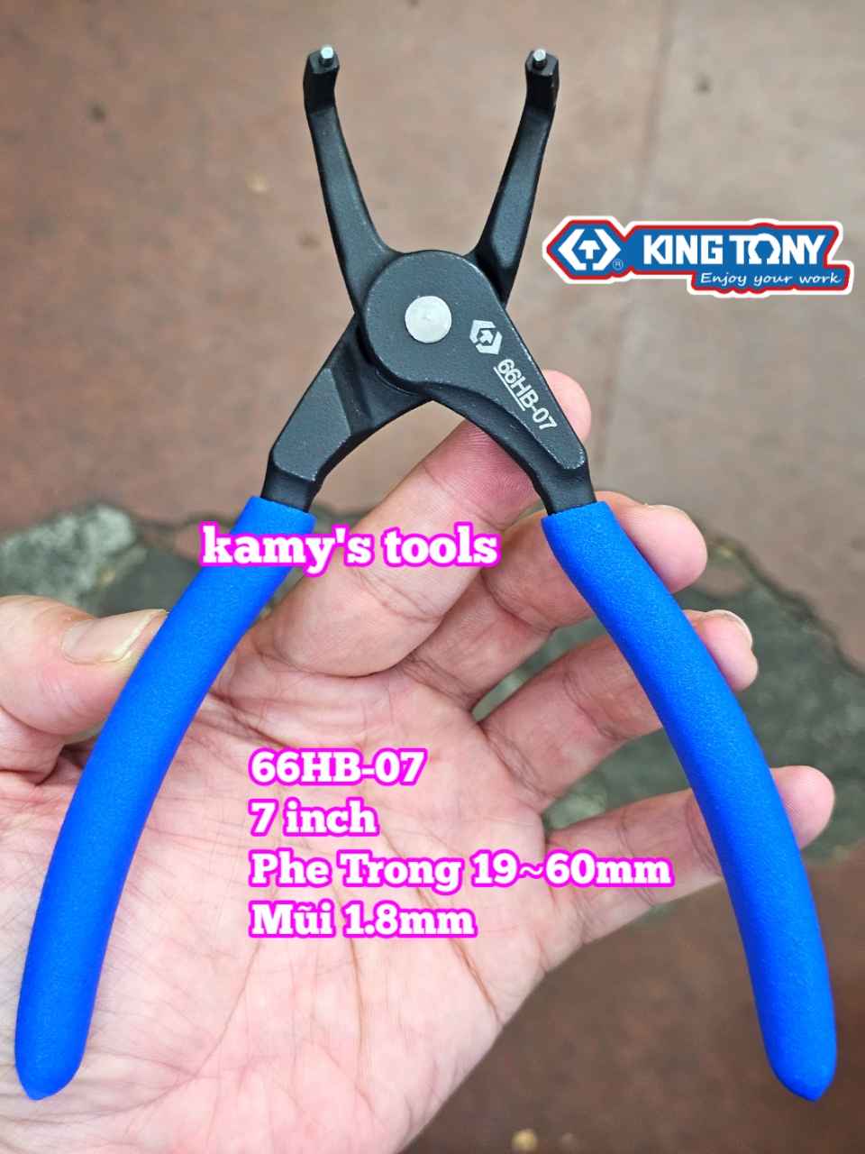 Kìm mở phe Cong trong ngoài 7 inch Kingtony 66HB-07 66SB-07 mở phe 19-60mm