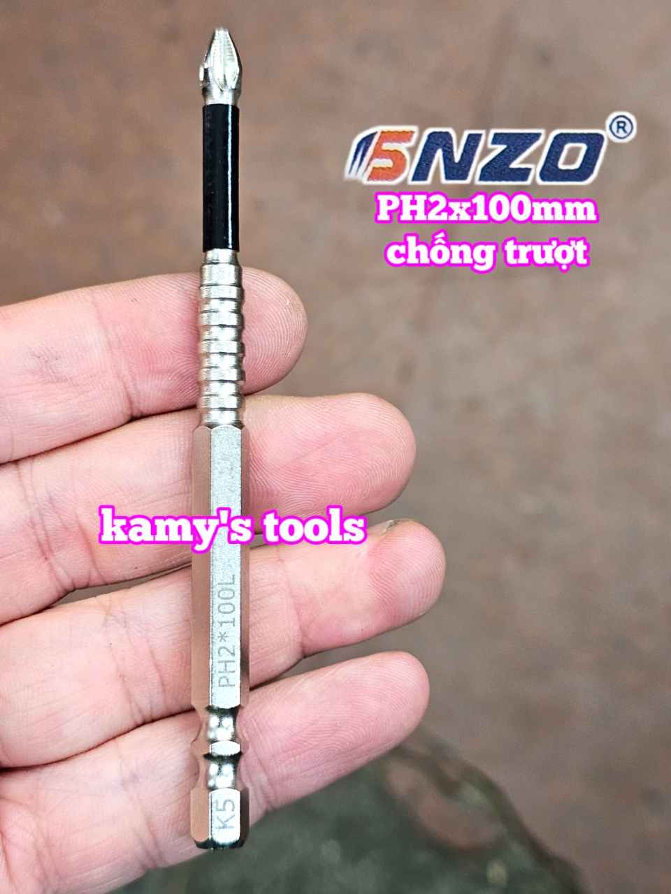 Đầu mũi bắn vít bake PH2 dài 100mm chống trượt SNZO SO-52210 (bán lẻ 1 cây)