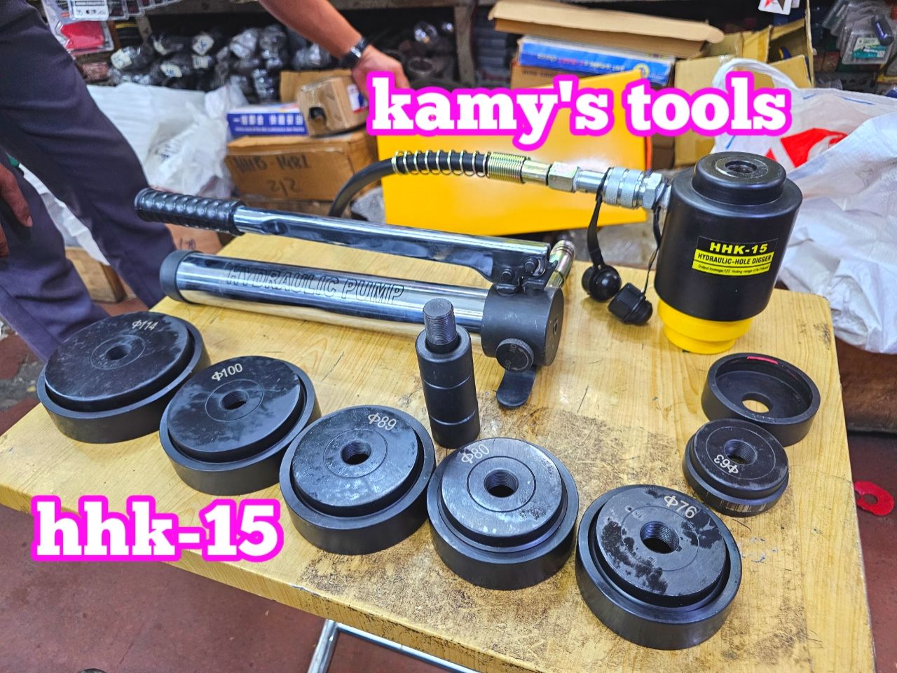 Dụng cụ đột lỗ tôn thủy lực TLP HHK-15 khuôn 63mm-114mm