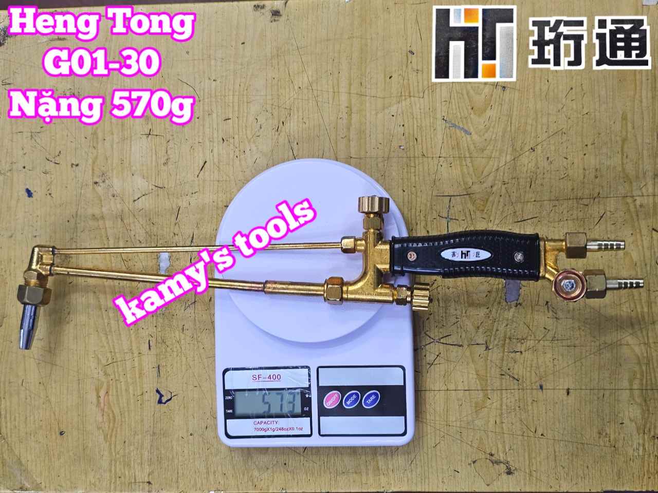 Tay cắt hơi oxy ga mỏ đèn cắt gió đá Heng Tong G01-30 nặng 570g dài 460mm