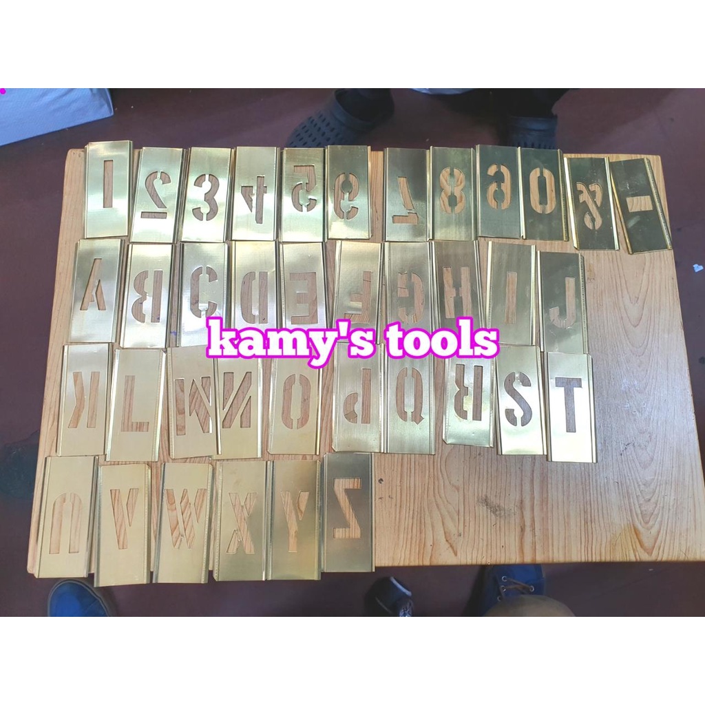 Bộ chữ và số phun sơn bằng đồng thau 50mm 75mm 100mm, bộ chữ số phun sơn