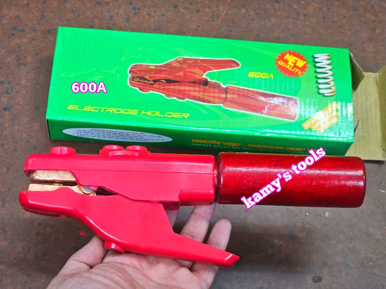 Kìm hàn cán gỗ 600a dài 250mm thương hiệu Việt