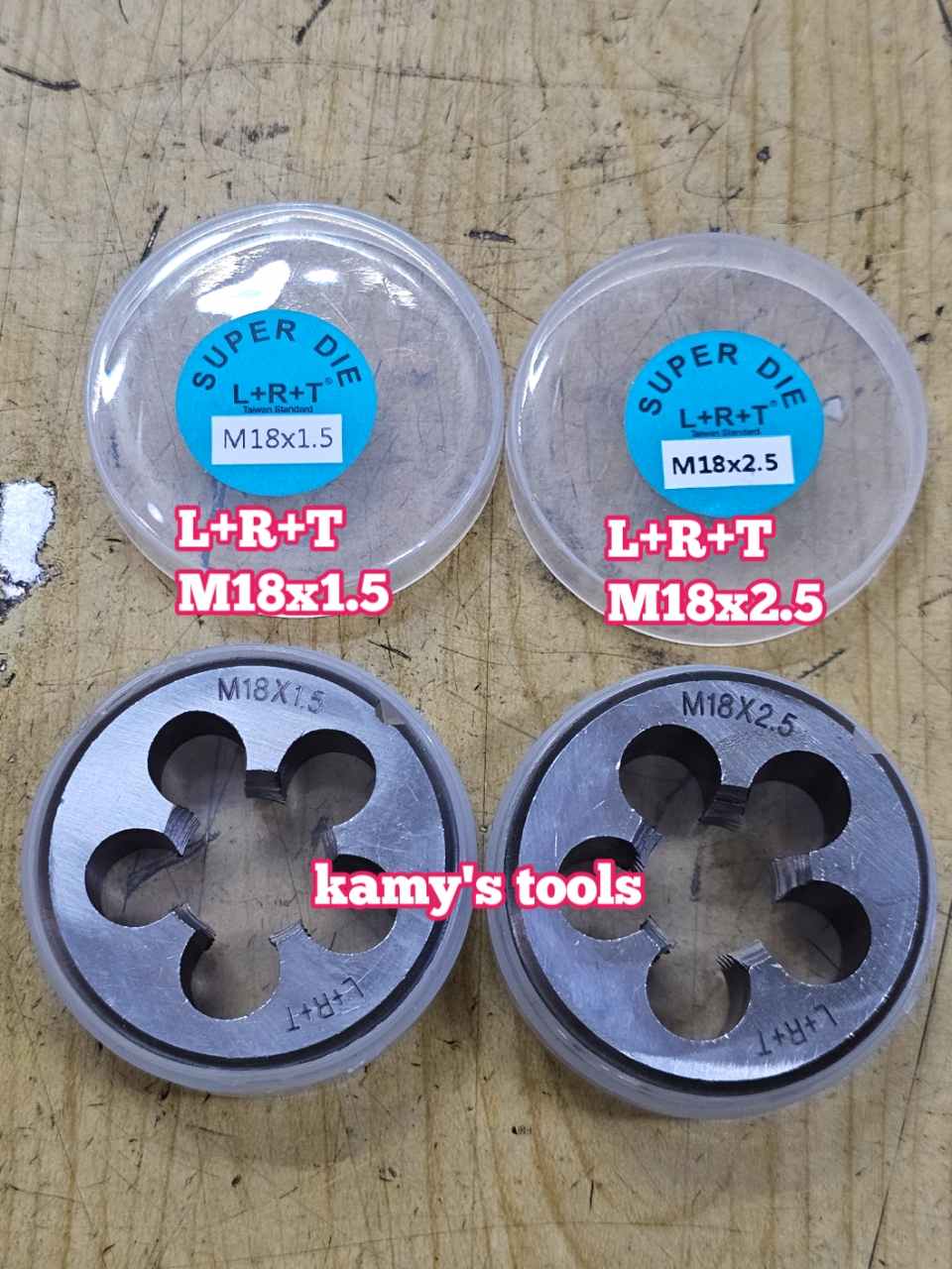 Bàn ren M18x1.5 M18x2.5 L+R+T (LRT) dụng cụ tạo ren ngoài bulong