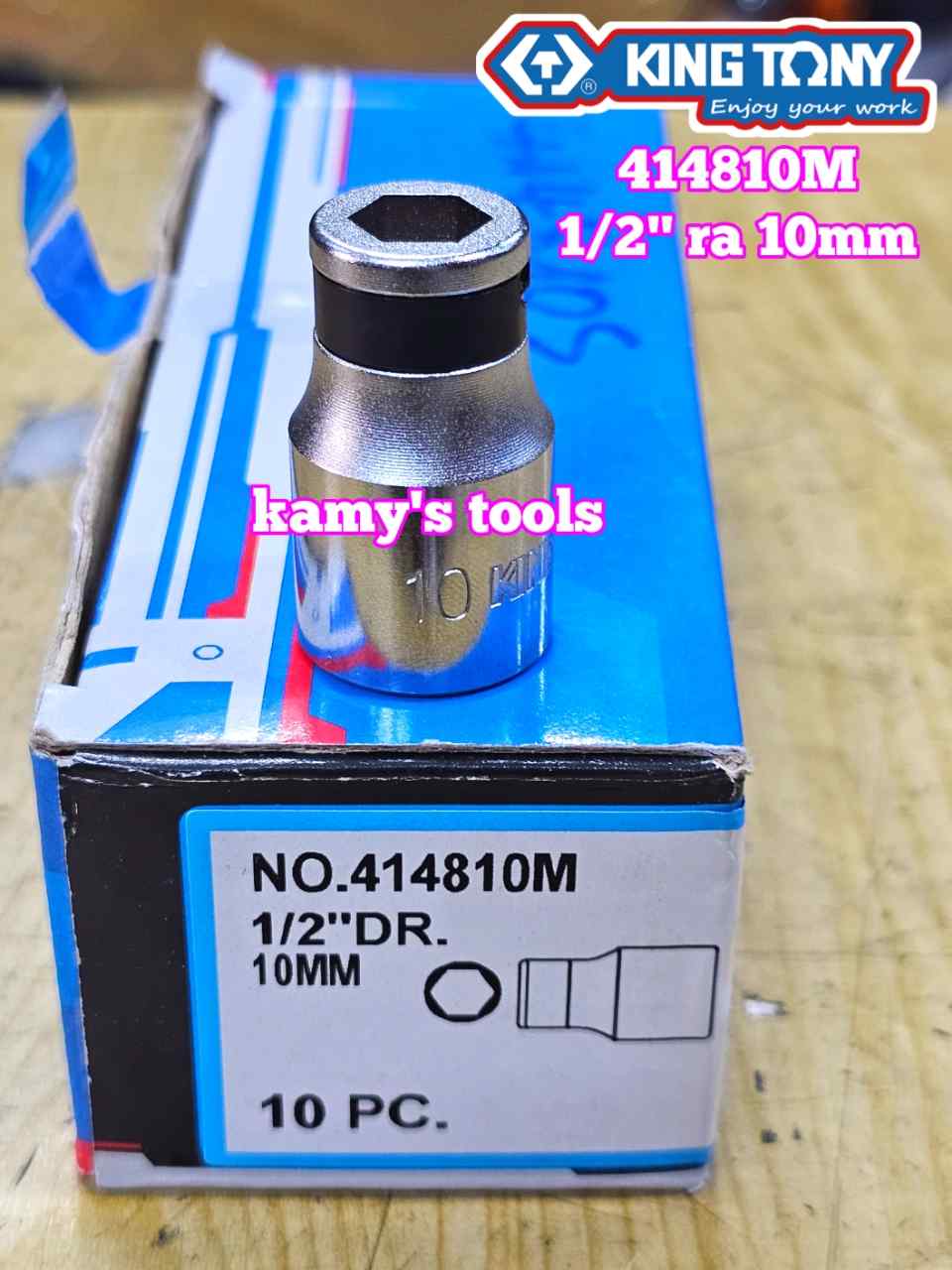 Đầu chuyển bulong 1/2 inch sang đầu vít đóng 10mm 414810M Kingtony