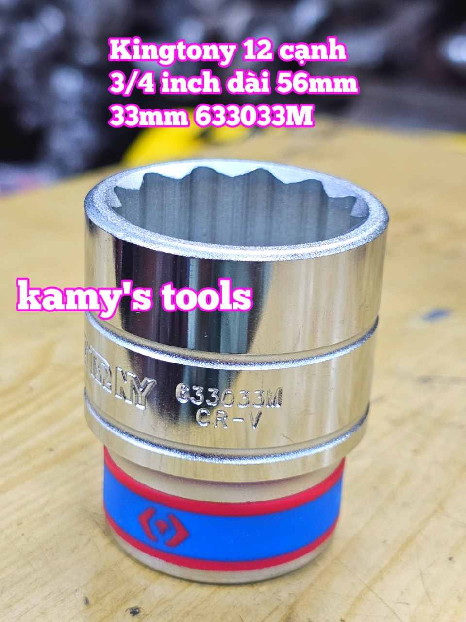Tuýp 3/4 inch bông 12 cạnh trắng ngắn Kingtony 33mm 34mm 35mm 36mm 38mm 633033M 633034M 633035M 633036M 633038M