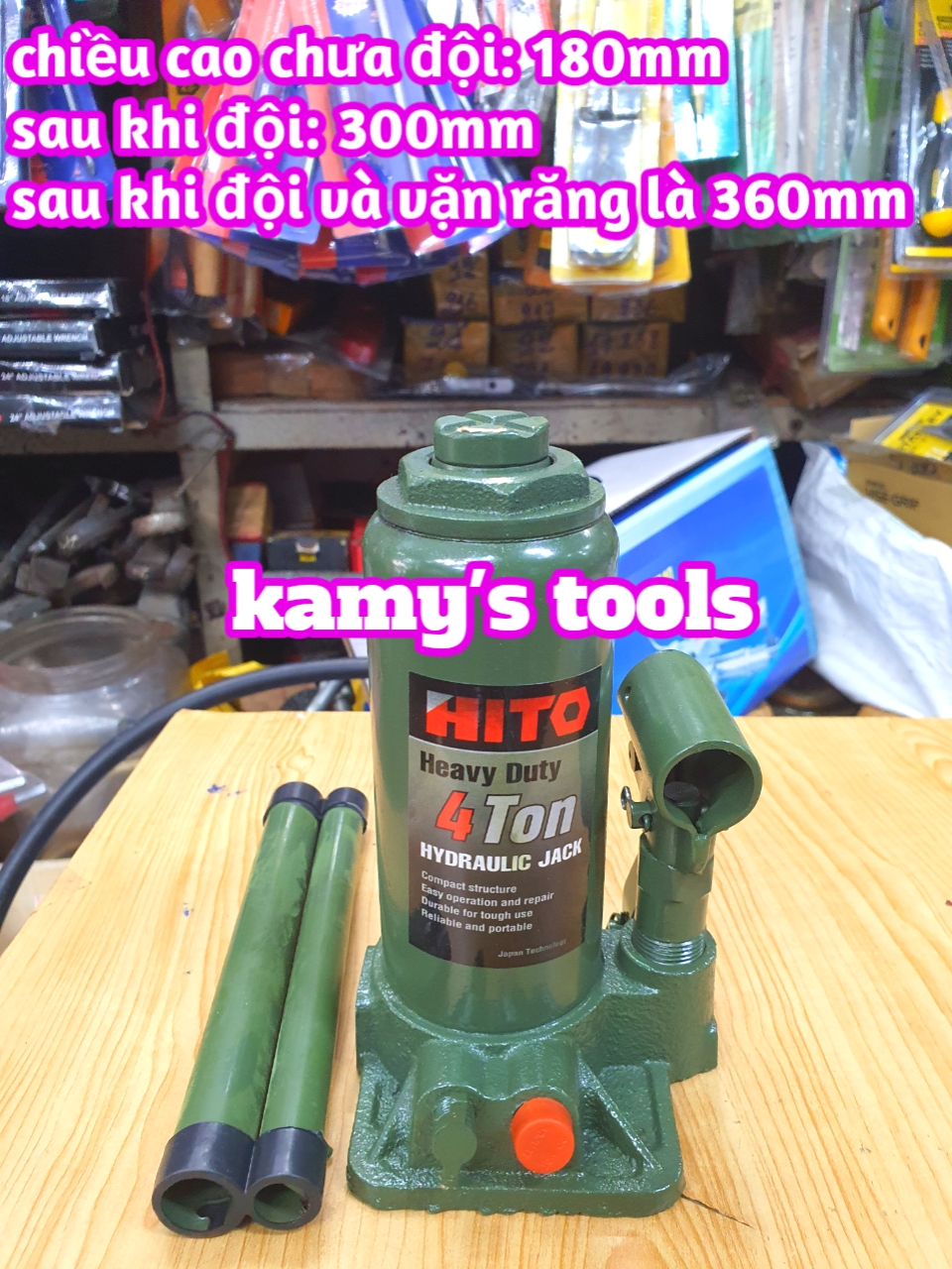 KÍCH CON ĐỘI THỦY LỰC 4 TẤN (CON ĐỘI THỦY LỰC 4 TẤN, KÍCH THỦY LỰC 4 TẤN, CON ĐỘI Ô TÔ 4 TẤN)