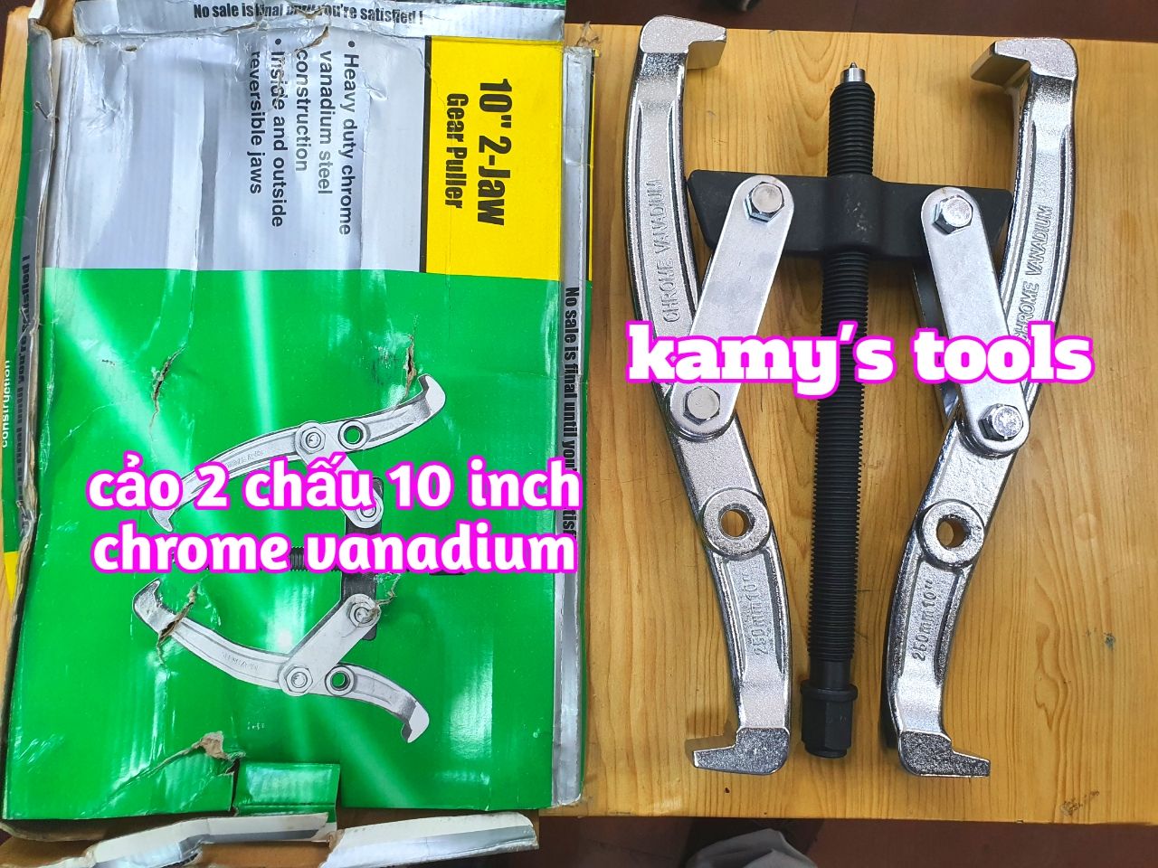 Cảo 2 Chấu 10 Inch Wetools Chrome Vanadium, Vam 2 Chấu 10 Inch