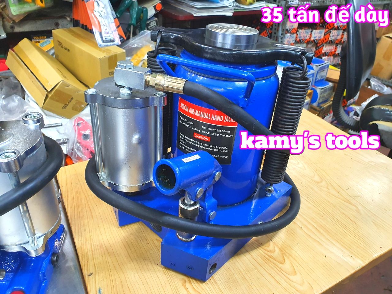 Kích Con Đội Thủy Lực Dùng Hơi 20 Tấn Và 35 Tấn Đế Dày (Đội Hơi, Kích Hơi)