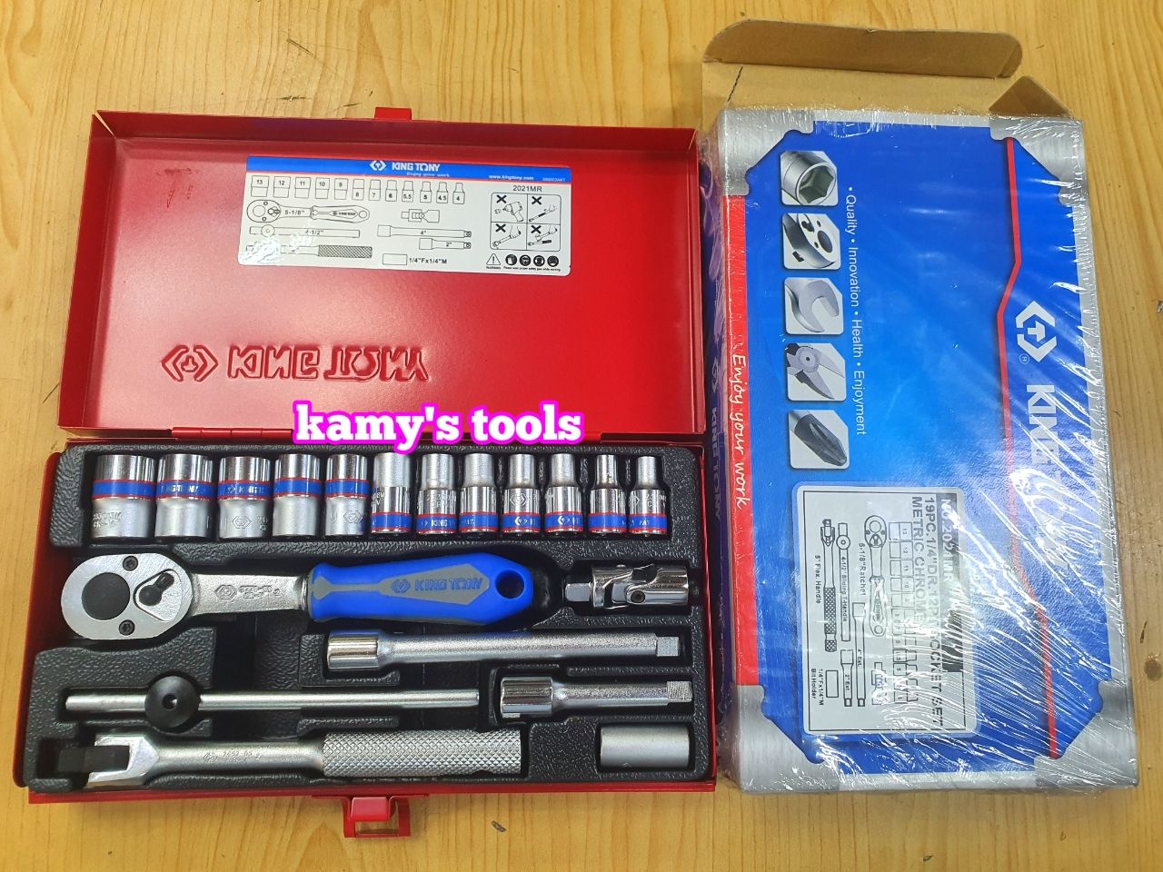 Bộ tuýp 1/4 inch Kingtony 2021MR 19 chi tiết loại 12 cạnh