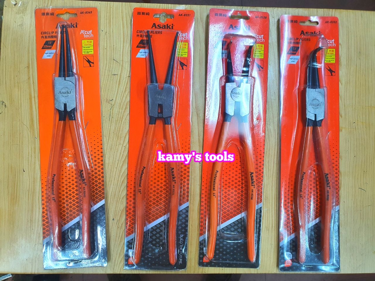 Kìm Mở Phe Asaki 13 inch 325mm Cong Thẳng Bóp Vào Bung Ra AK-8331 AK-8345 AK-8338 AK-8352