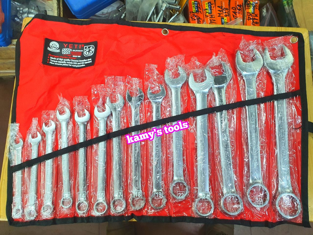 Bộ Cờ Lê Vòng Miệng Yeti 14 Cái 10-32mm Nặng Khoảng 2929g, Bộ Chìa Khóa Vòng Miệng Yeti