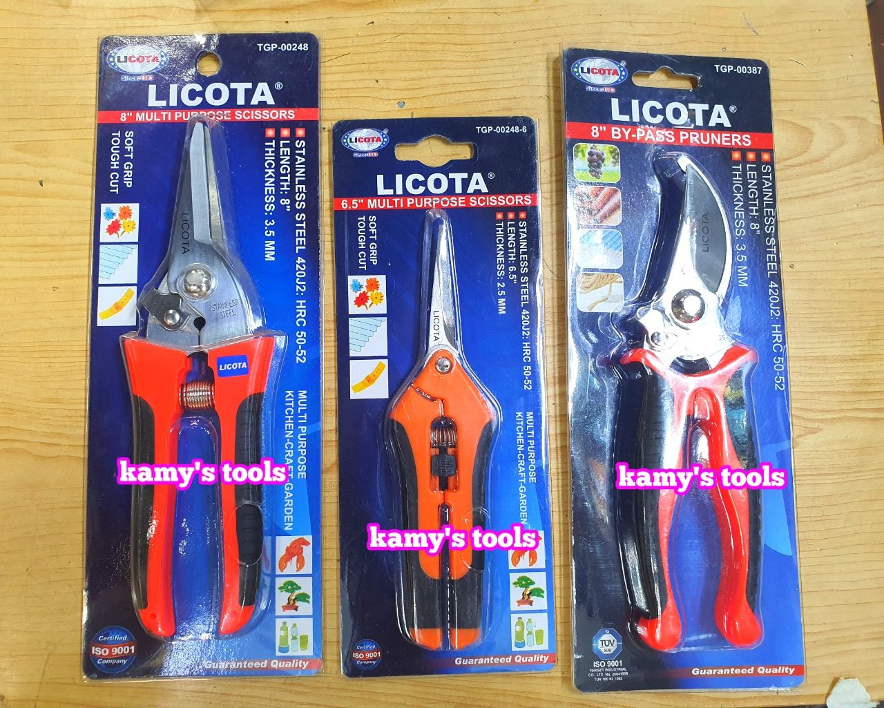 Kéo cắt cành cây Licota mỏ cong 8 inch TGP-00387 ,  mỏ thẳng 8 inch TGP-00248 hoặc 6 inch TGP-00248-6 ( kéo tỉa cành)