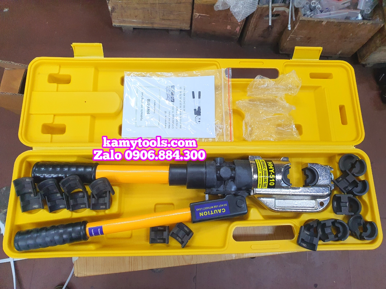 Kìm ép cos thủy lực HHY-510 TLP 16 tấn mở miệng 38mm đầu chữ C