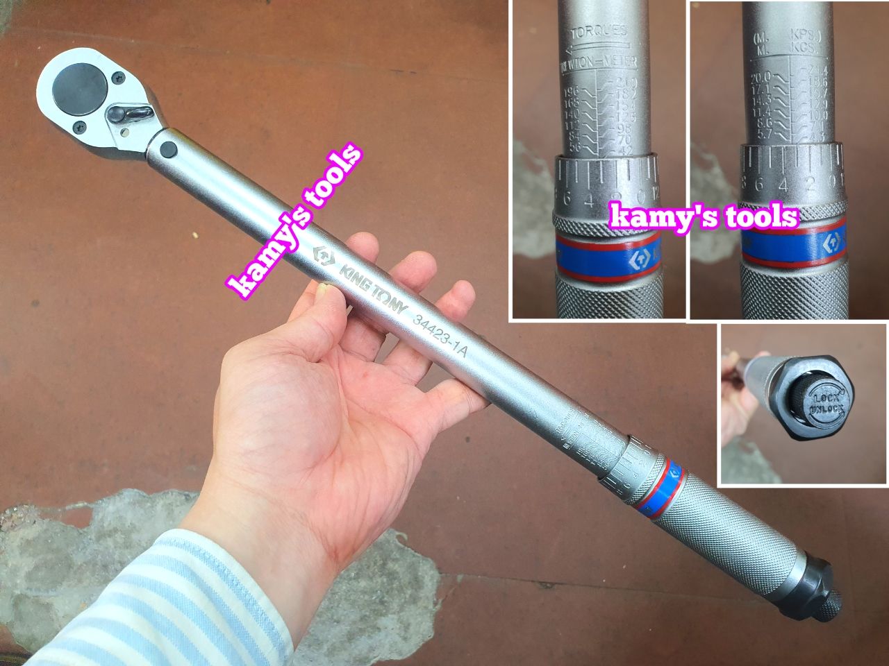 Cần Siết Lực Kingtony 34423-1a 42-210Nm Đầu Vuông 1/2, Cần Xiết Lực, Cần Chỉnh Lực