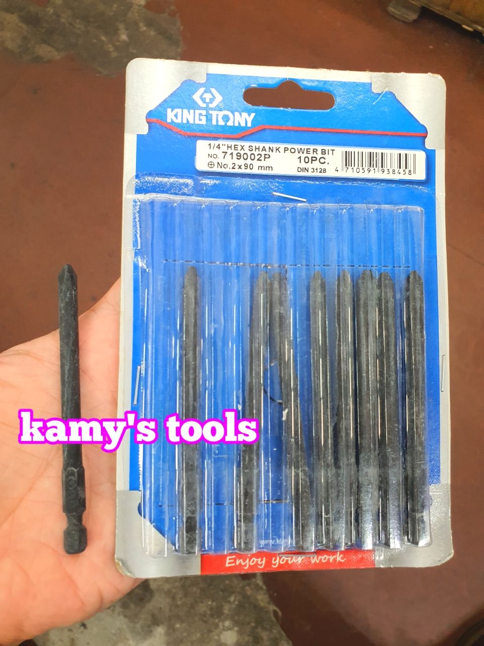 Mũi vít 4 cạnh bake 6mm chuôi lục giác dài 90mm Kingtony 719002P (bán lẻ)