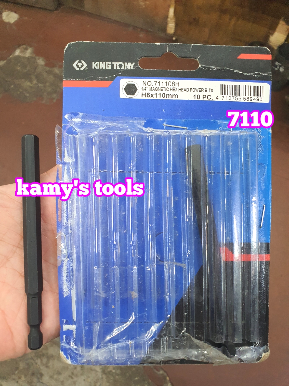 Mũi vít lục giác cho máy bắn vít 110mm Kingtony 711102H 711125H 711103H 711104H 711105H 711106H 711108H 711110H (1 mũi)