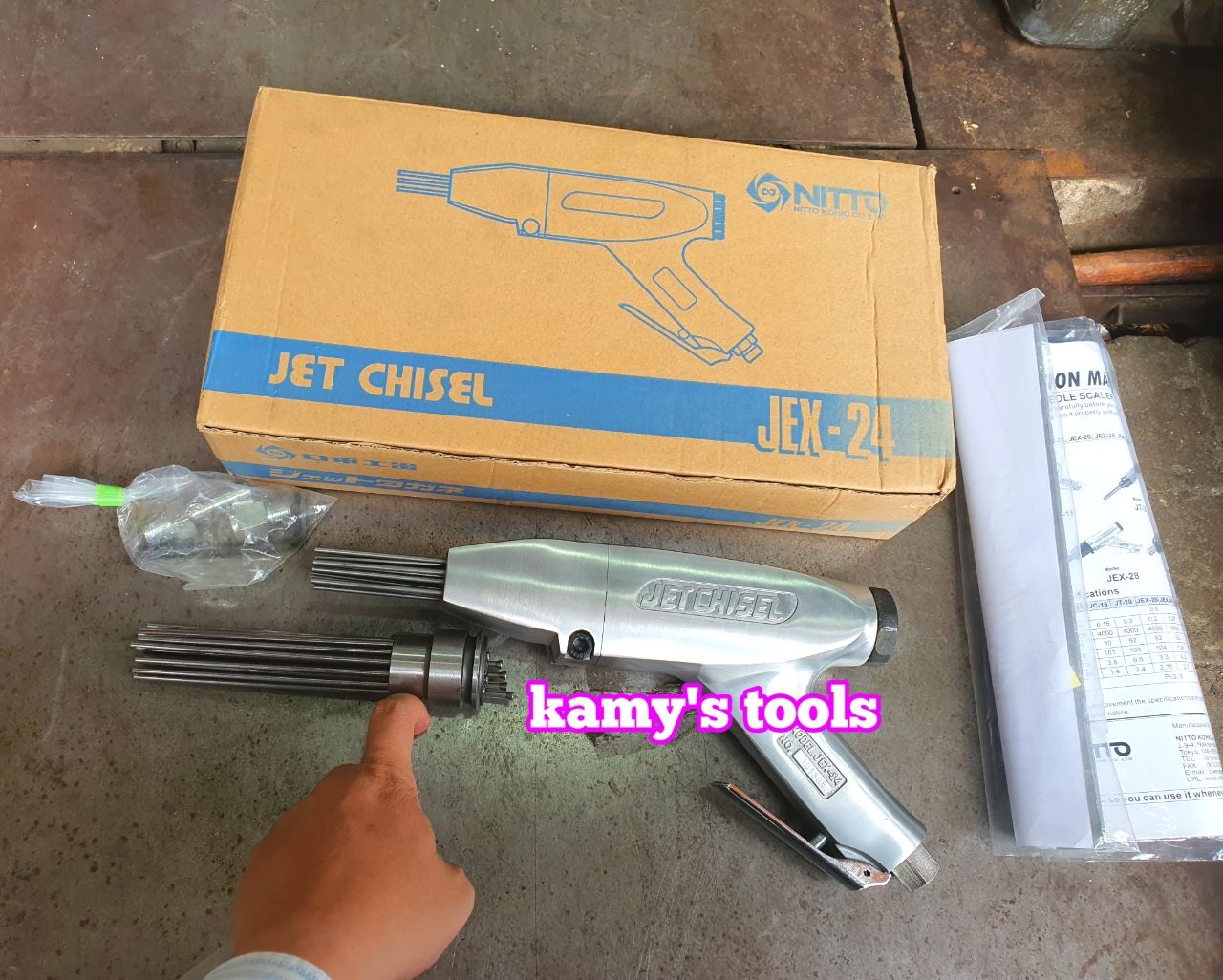 Dụng cụ gỏ rỉ khí nén Jex-24, máy đánh rỉ sét kamytools