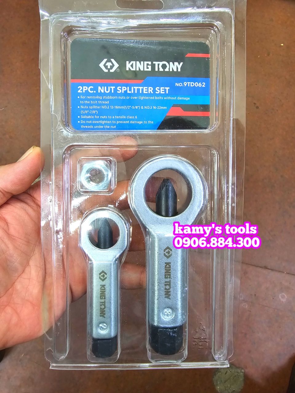 Bộ chẻ ốc dụng cụ cắt đai ốc bulong tán Kingtony 9TD062 12-16mm và 16-22mm (1 bộ 2 cây)