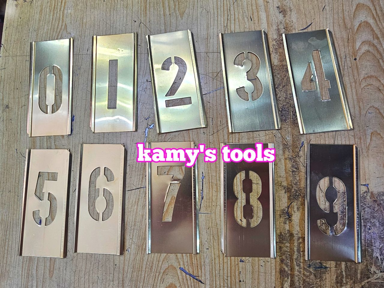 Bộ chữ và số phun sơn bằng đồng thau 50mm 75mm 100mm, bộ chữ số phun sơn