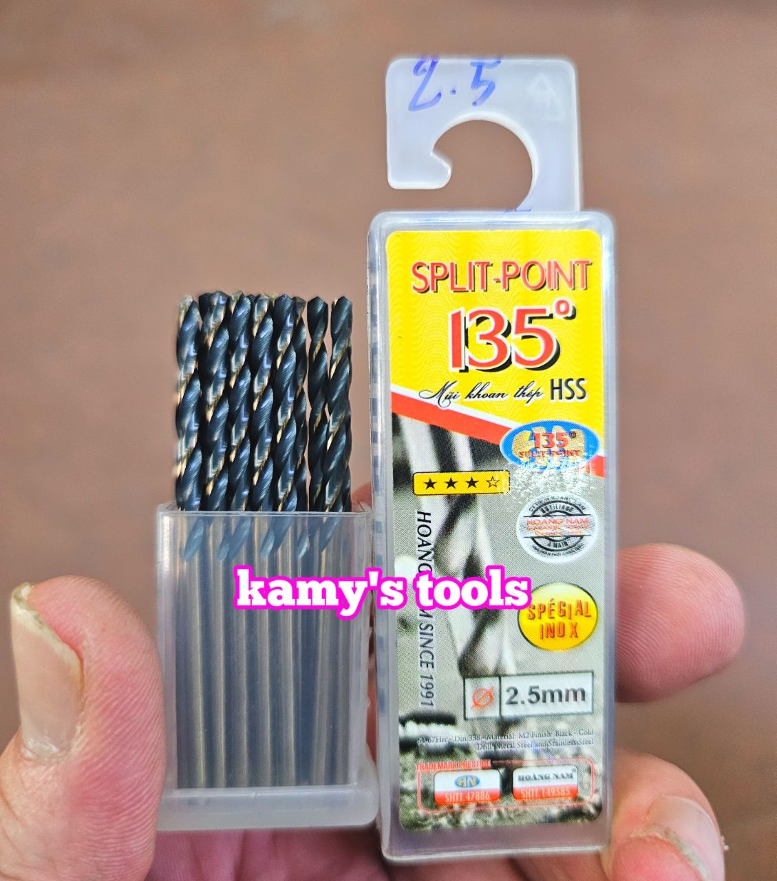 1mm 1.5mm 2mm 2.2mm 2.5mm 3mm 3.2mm 3.5mm Mũi khoan sắt inox pháp hoàng nam chính hãng đủ size