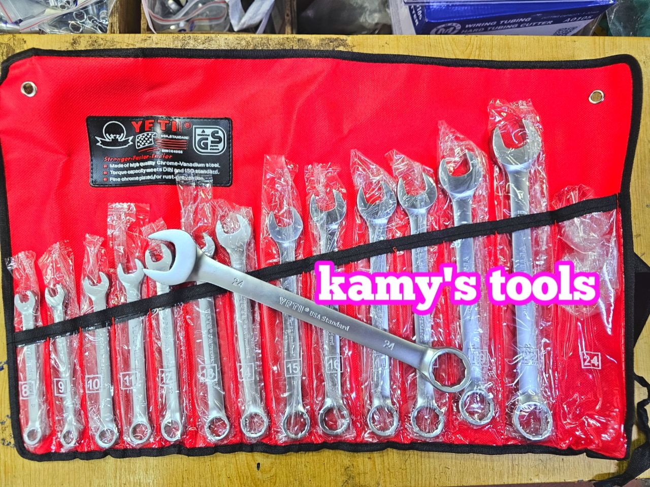 Bộ Cờ Lê Vòng Miệng Yeti 14 Cái 8-24mm Nặng Khoảng 1792g, Bộ Chìa Khóa Vòng Miệng Yeti
