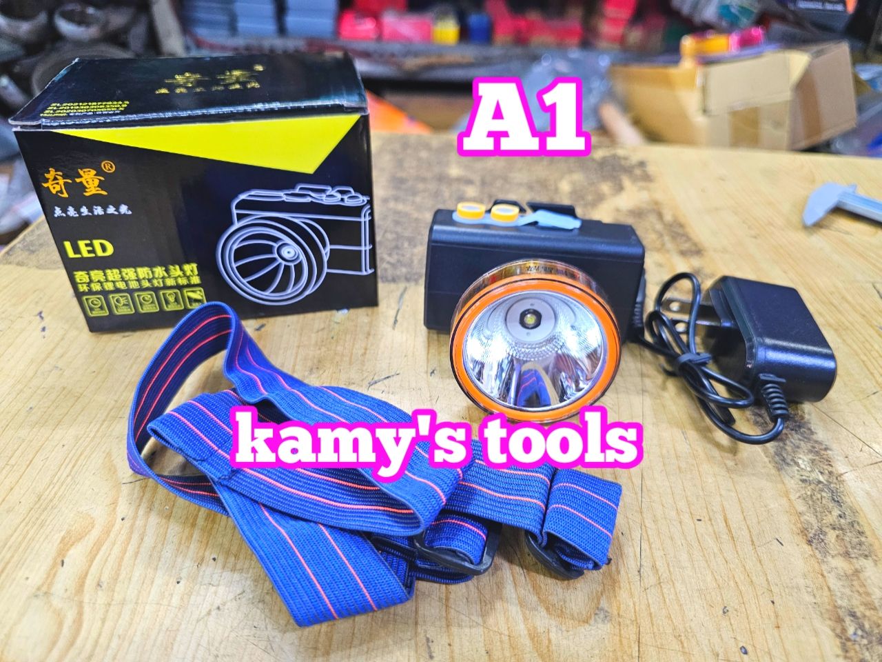A1 Đèn pin đội đầu LED siêu sáng kamytools