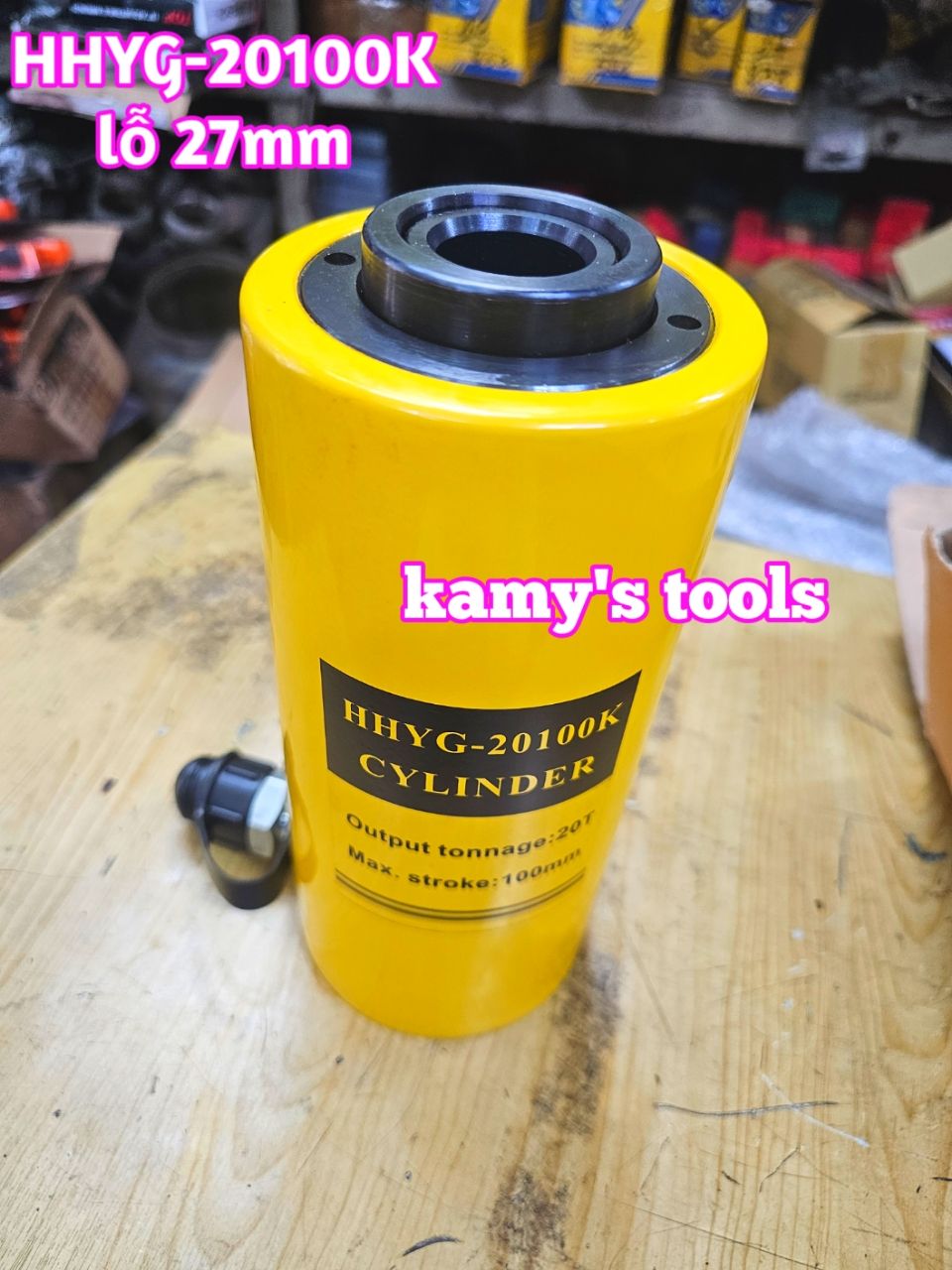 HHYG-20100K Kích thủy lực có lỗ rỗng tâm TLP 20 tấn hành trình 50mm lỗ 27mm 223mm-323mm