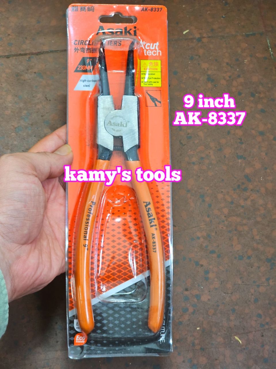 Kìm Mở Phe Asaki 9 inch 225mm Cong Thẳng Bóp Vào Bung Ra AK-8330 AK-8344 AK-8337 AK-8351