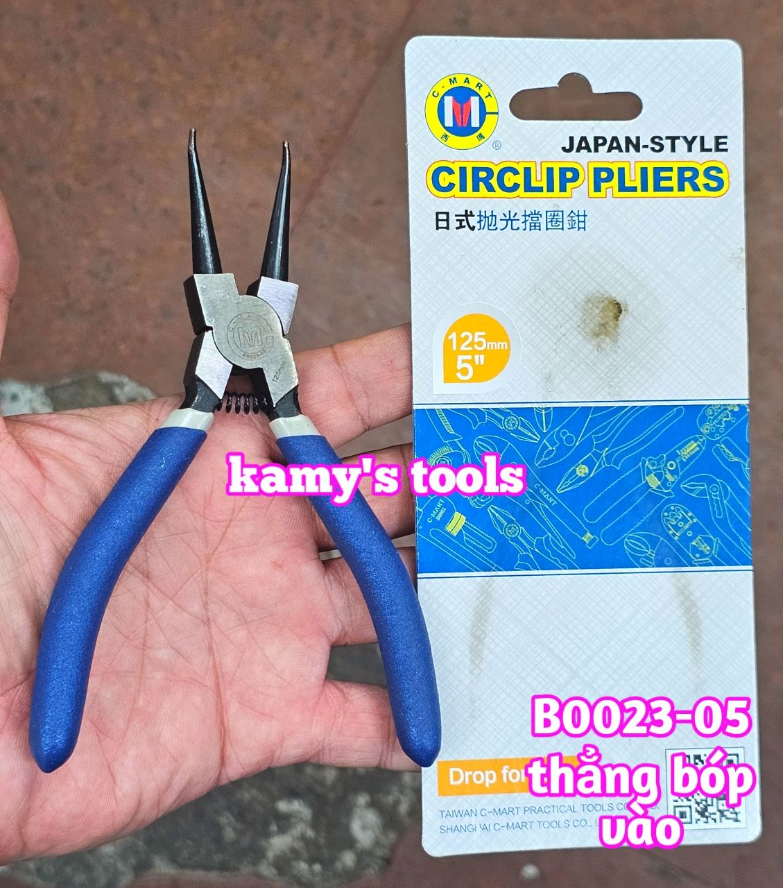 Kìm mở phe nhỏ C-mart 5 inch 125mm cong thẳng bóp vào bung ra B0024-05, B0025-05, B0023-05, B0022-05 (bán lẻ từng cây)