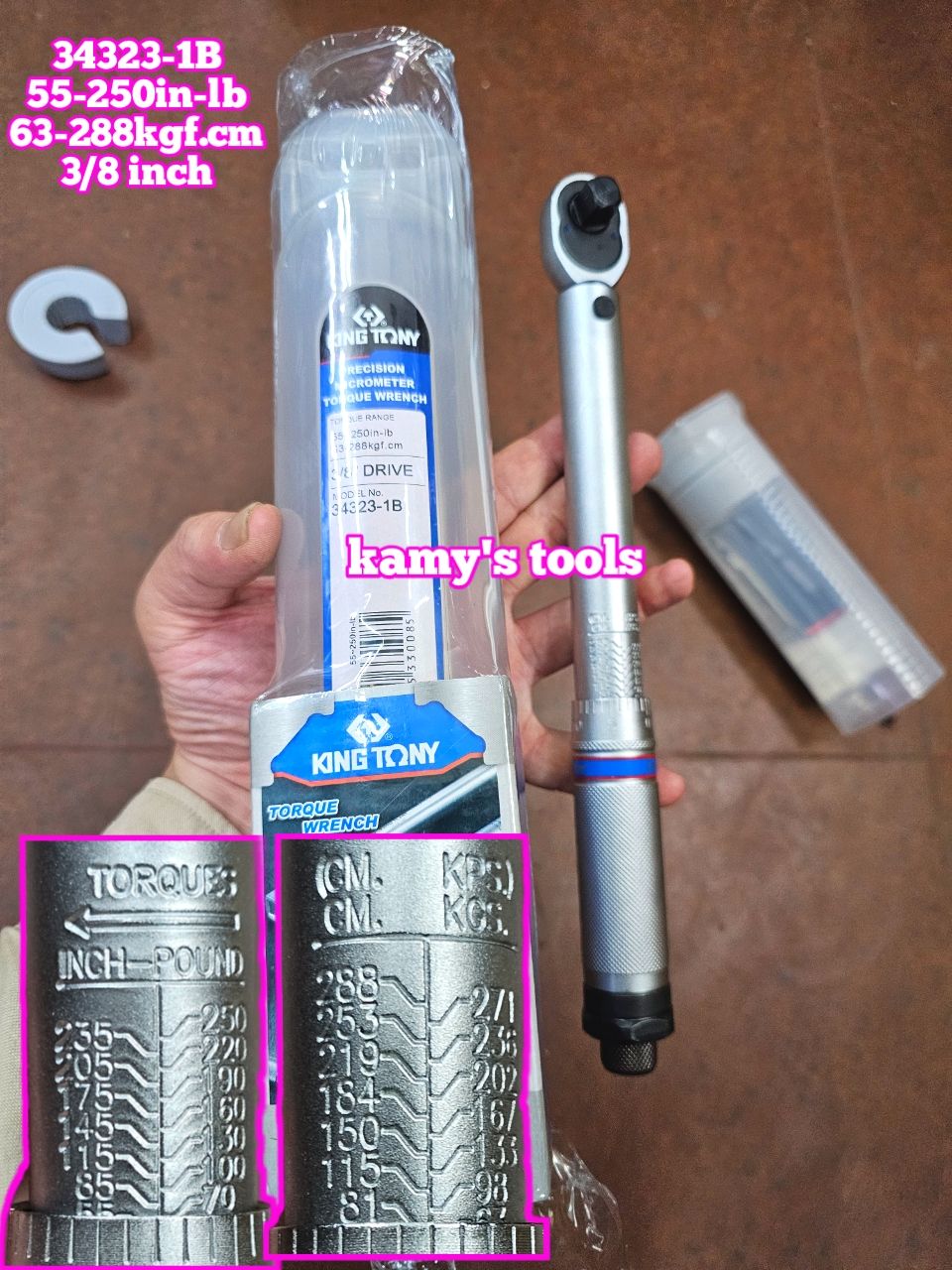 Cần Siết Lực Kingtony 34323-1b 63-288 Kg-Cm Đầu Vuông 3/8, Cần Xiết Lực, Cần Chỉnh Lực