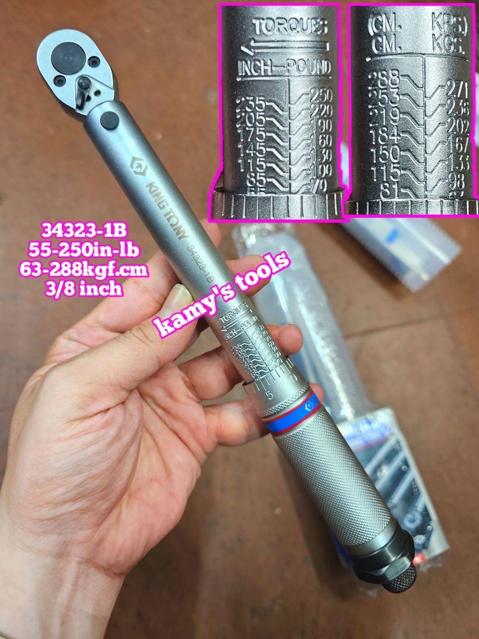 Cần Siết Lực Kingtony 34323-1b 63-288 Kg-Cm Đầu Vuông 3/8, Cần Xiết Lực, Cần Chỉnh Lực