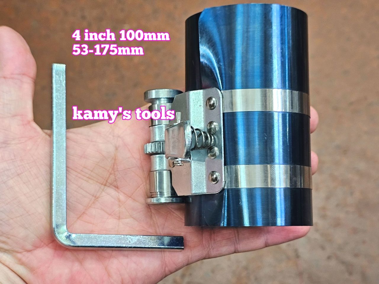 Cảo Vô Bạc Ép Xéc Măng Piston Wetools 4 inch 100mm 60-175mm, cổ dê vô bạc