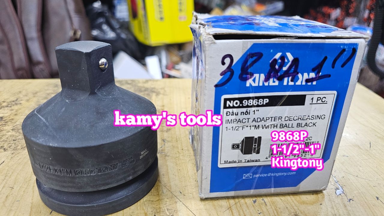 1-1/2 inch ra 1 inch Đầu chuyển đầu biến đen Kingtony 9868P 38mm ra 25mm
