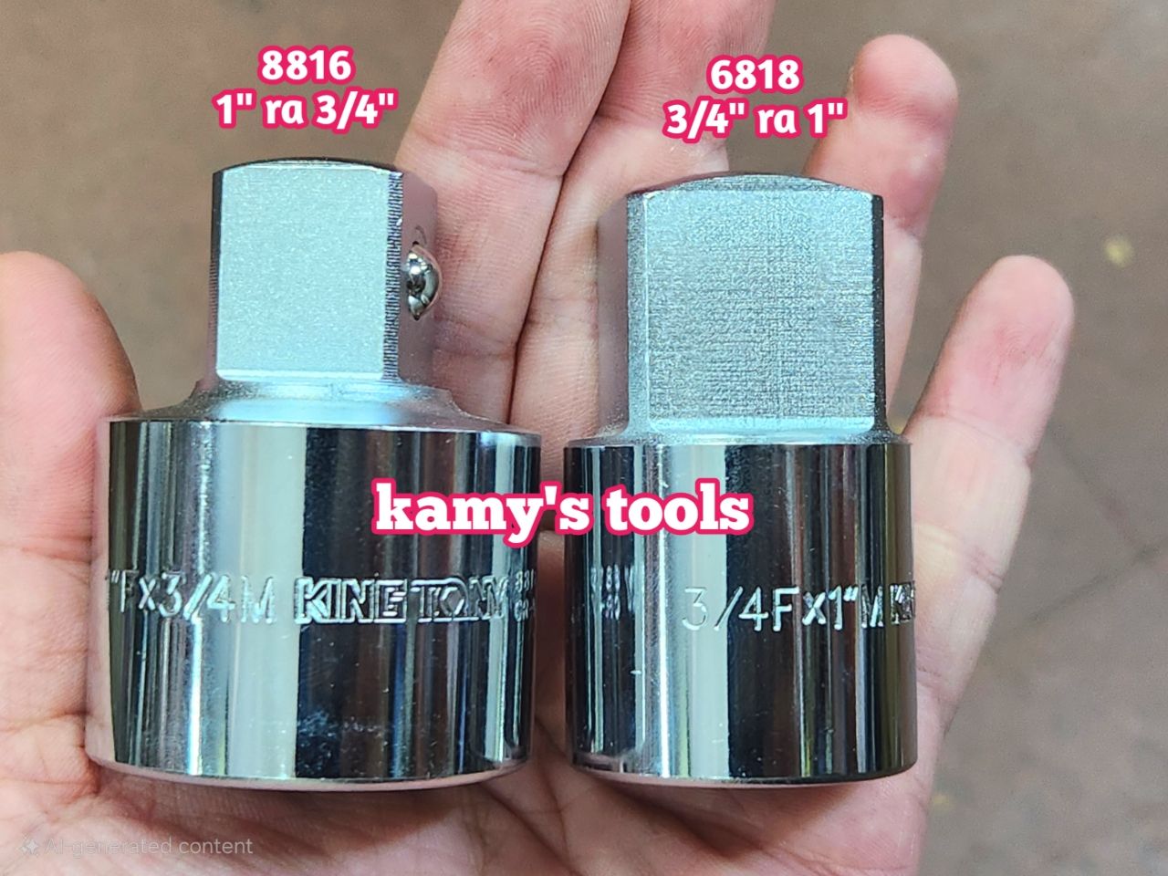 Đầu Chuyển Đầu Biến Cần Tuýp Kingtony 3/4 Ra 1, 1 Ra 3/4 model 6818 và 8816