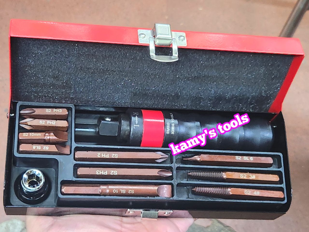 Bộ tua vít đóng tự động và lấy ốc vít gãy Euro King Tools 12 chi tiết, tô vít đóng