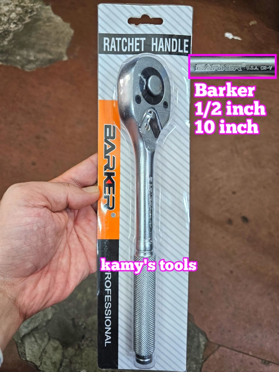 Cần siết tự động vặn nhanh hai chiều Barker 1/2 inch Xi Mờ 36 Răng dài 10 inch 250mm