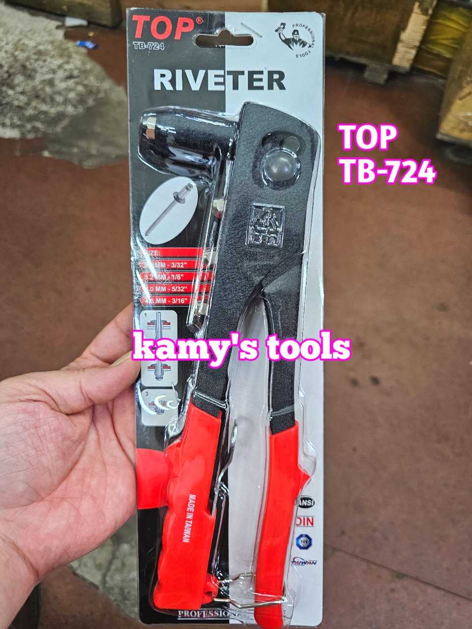 Kìm rút đinh rive TOP TB-724 dài 10 inch 250mm, kìm bấm rive