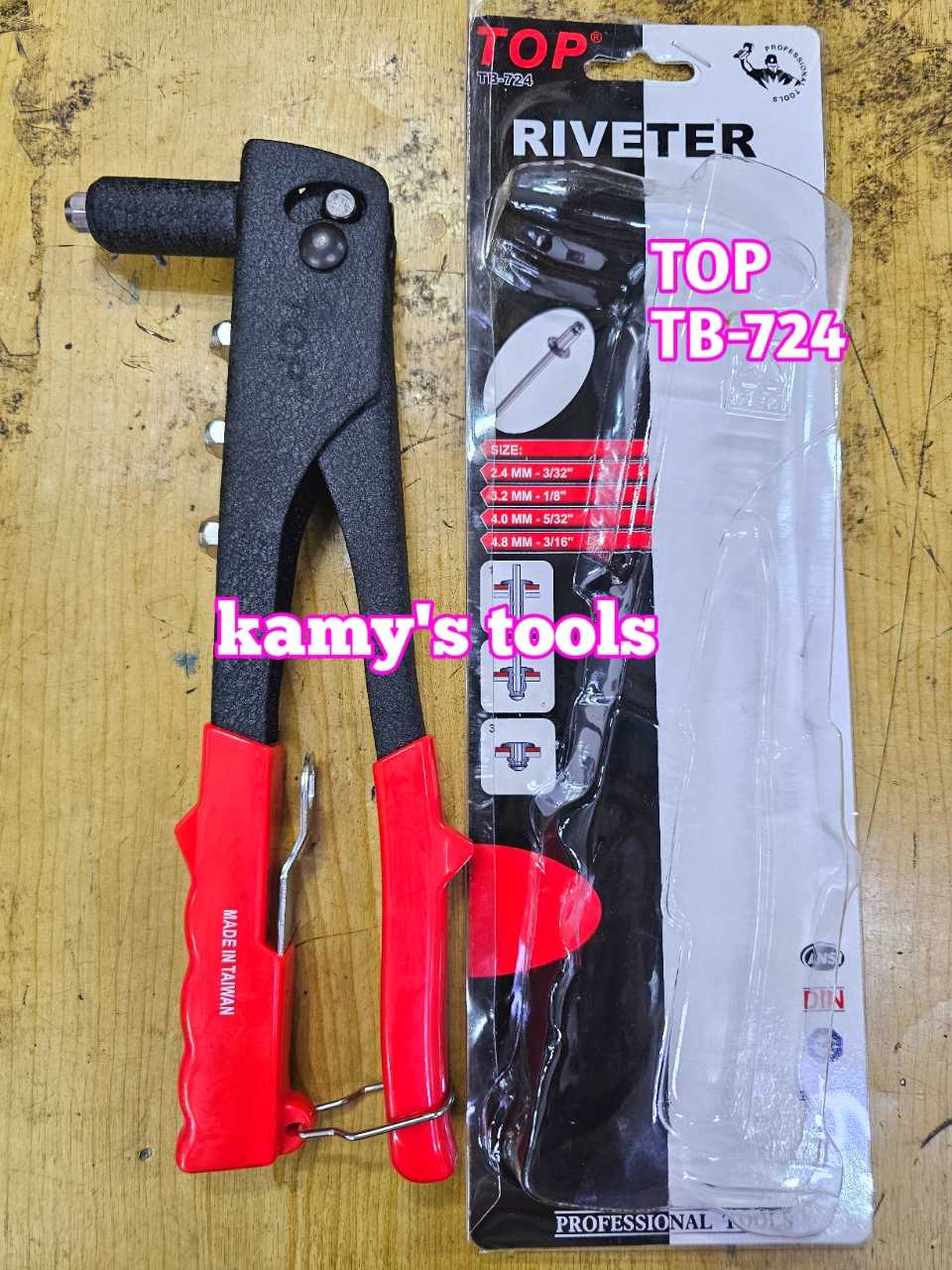 Kìm rút đinh rive TOP TB-724 dài 10 inch 250mm, kìm bấm rive