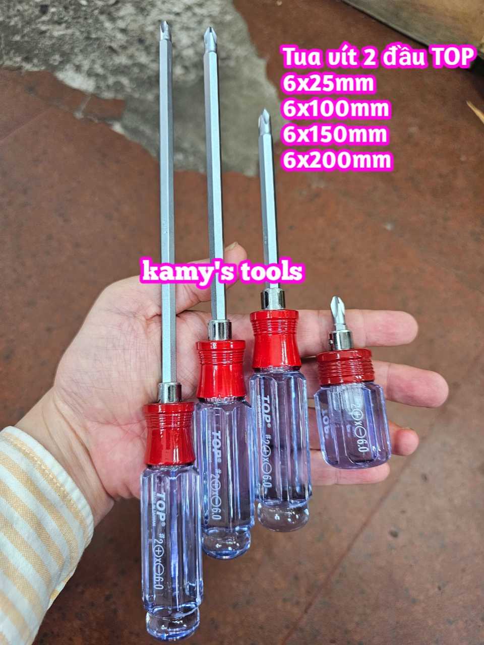 Tua vít 2 đầu 6mm TOP dài 25mm 100mm 150mm 200mm TSD-0055 TSD-0125 TSD-0175 TSD-0225