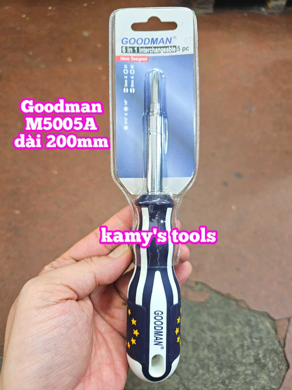 Tua vít đa năng 4 đầu 6 tác dụng trong 1 Goodman M5005A dài 200mm, tô vít