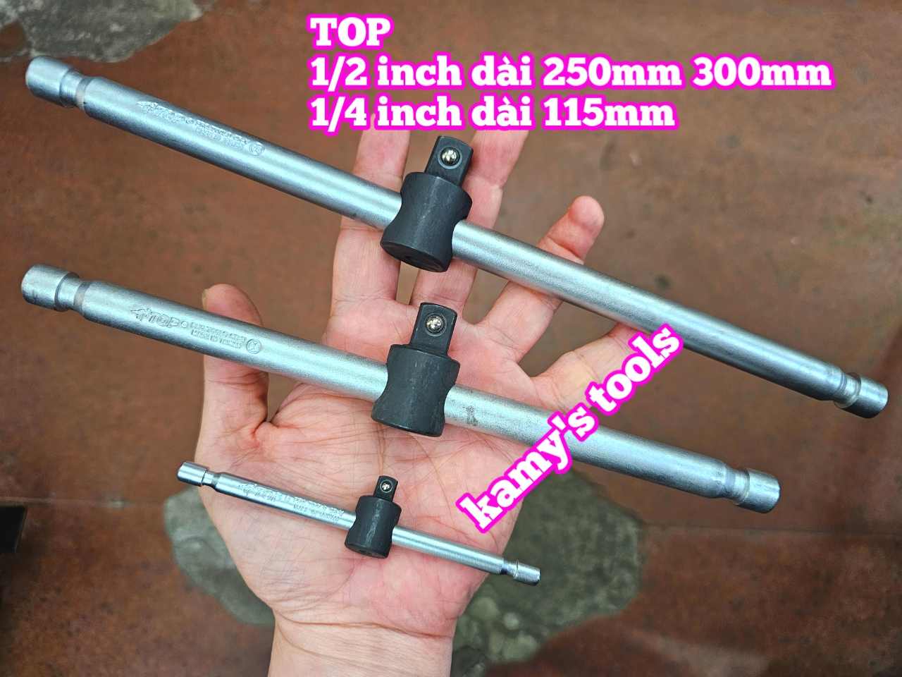Cần siết đầu trượt kéo 1/4 inch dài 115mm và 1/2 inch dài 10 inch 250mm 12 inch 300mm Top