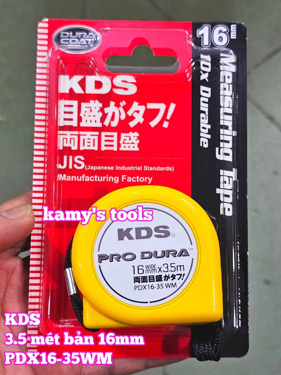 Thước cuộn thép 3.5m nhật KDS model PDX16-35WM bản 16mm, thước kéo 3.5 mét