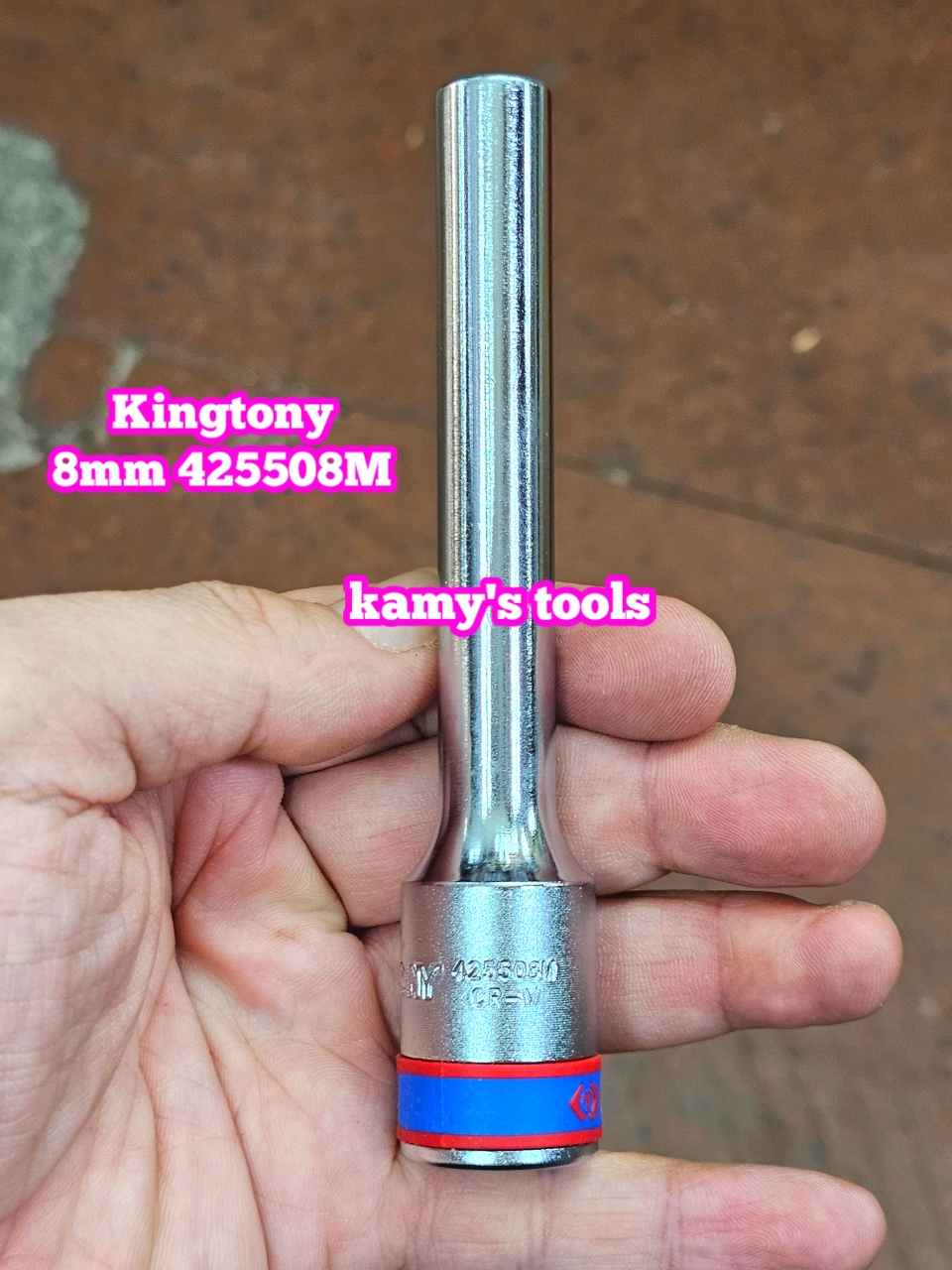 Đầu tuýp dài 120mm 1/2 inch Kingtony 8mm 10mm 12mm 13mm 14mm 425508M 425510M 425512M 425513M 425514M