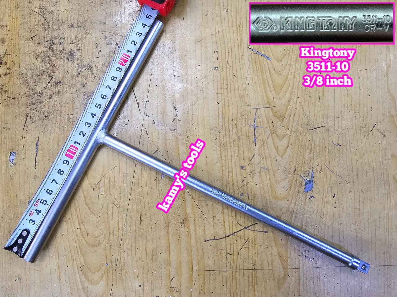 Cần tuýp chữ T 3/8 inch Kingtony model 3511-10 dài 10 inch 250mm