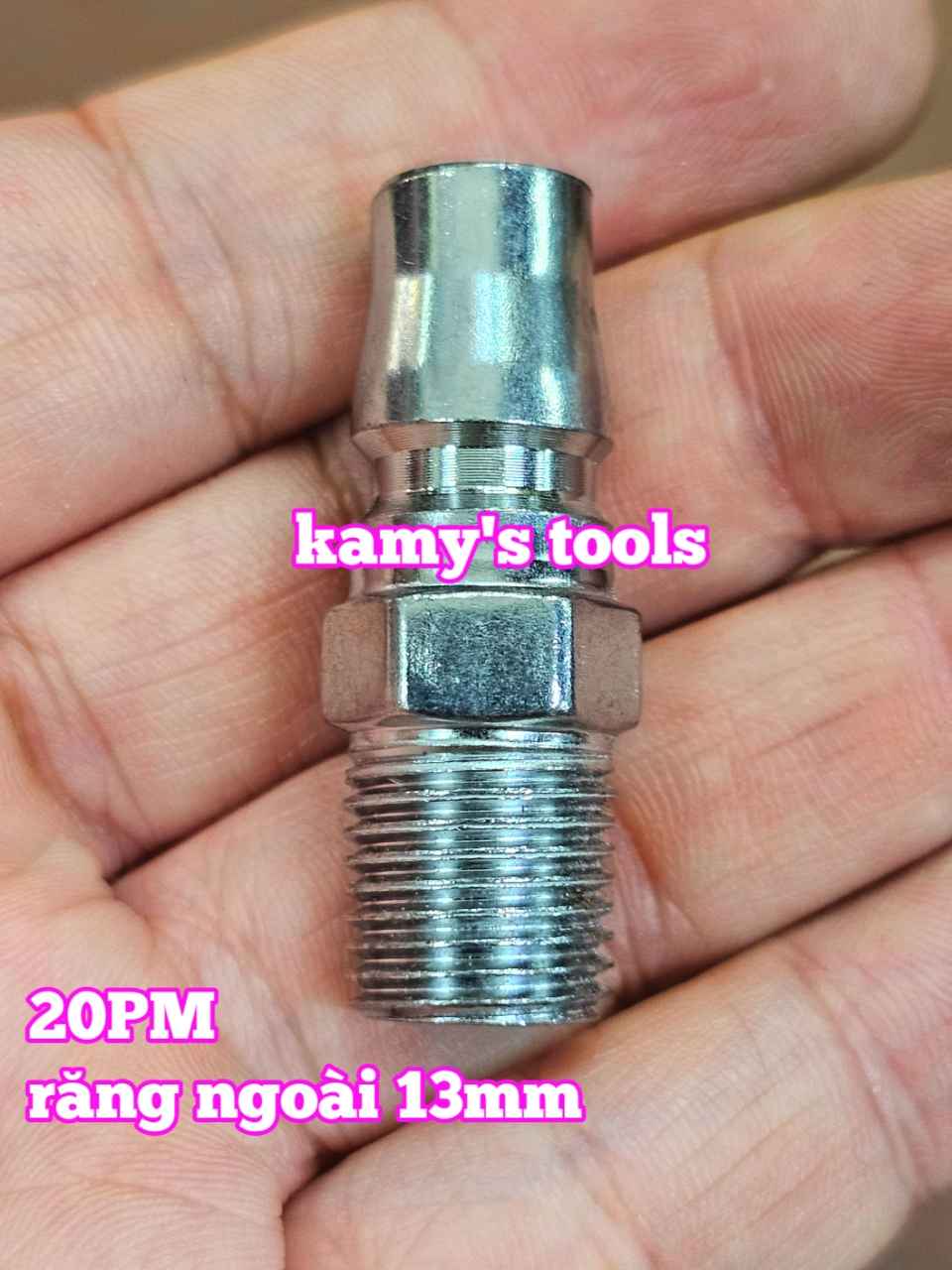 Bộ nối nhanh hơi khí nén ren ngoài 13mm 20SM 20PM Wetools WT-20SM WT-20PM