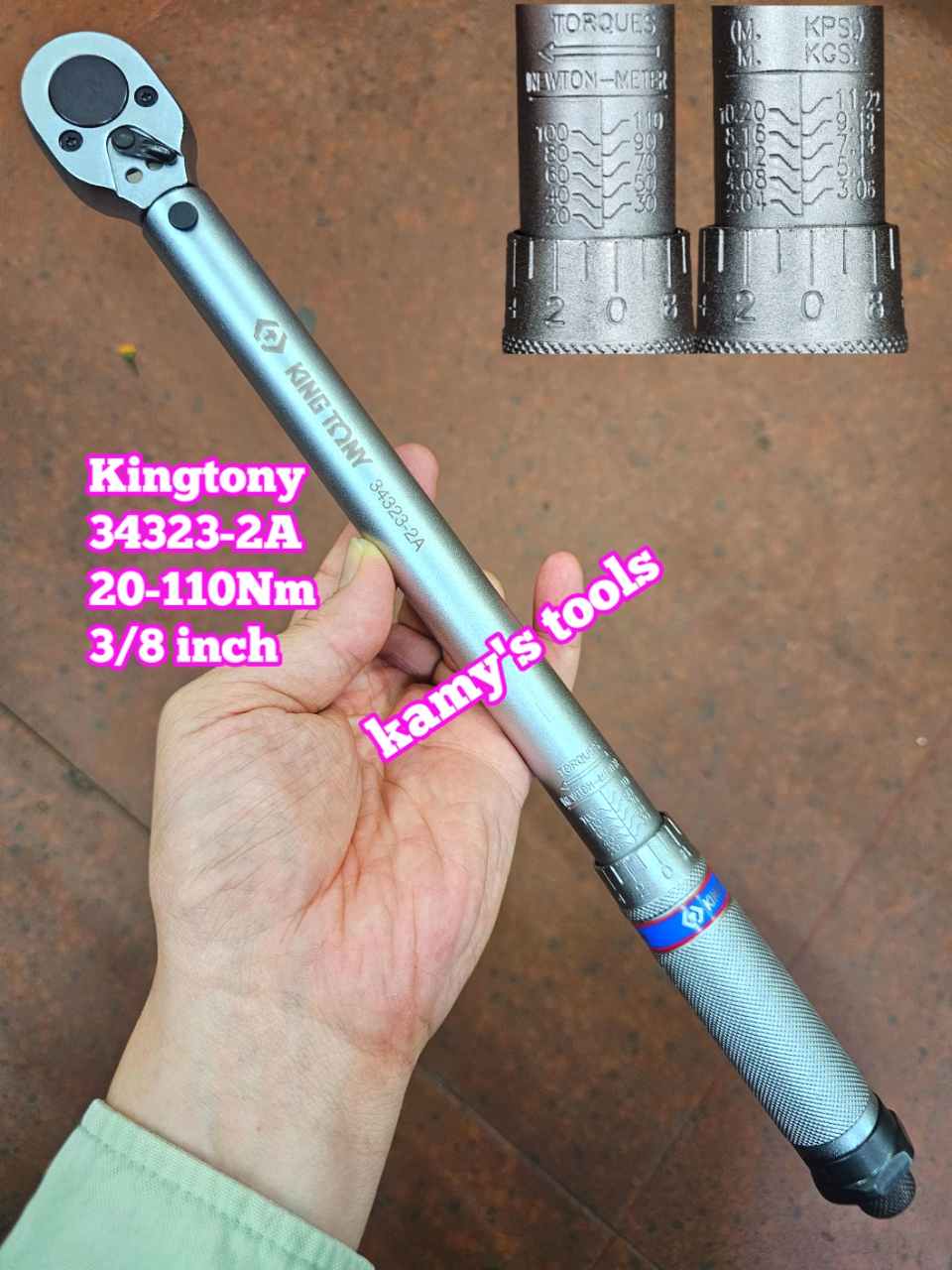 Cần Siết Lực Kingtony 34323-2a 20-110Nm Đầu Vuông 3/8, Cần Xiết Lực, Cần Chỉnh Lực